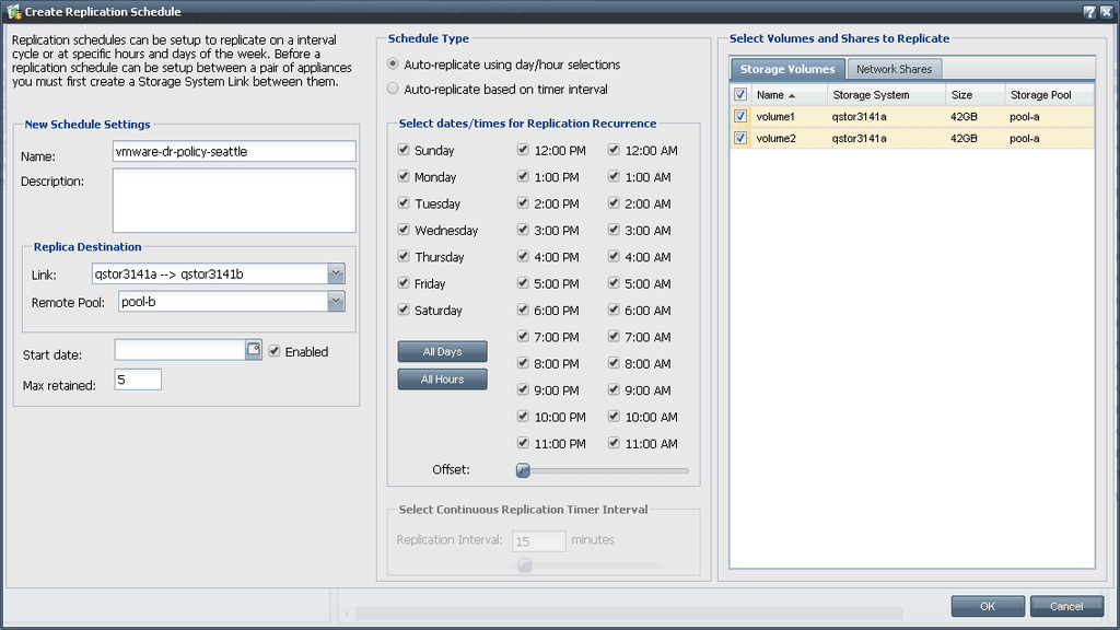 Create Replication Schedule