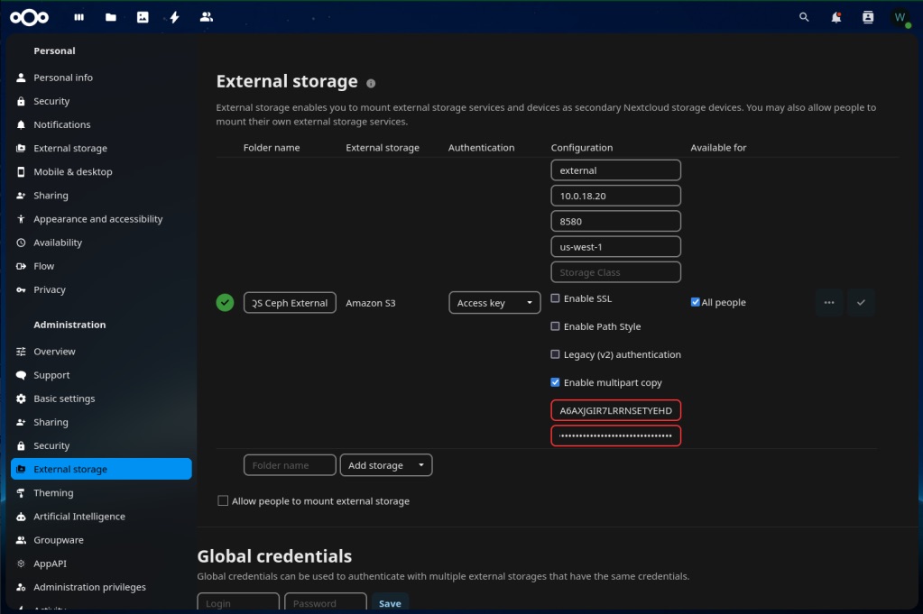 Nextcloud Install Using QuantaStor Scale-out Object Storage&nbsp;Backend